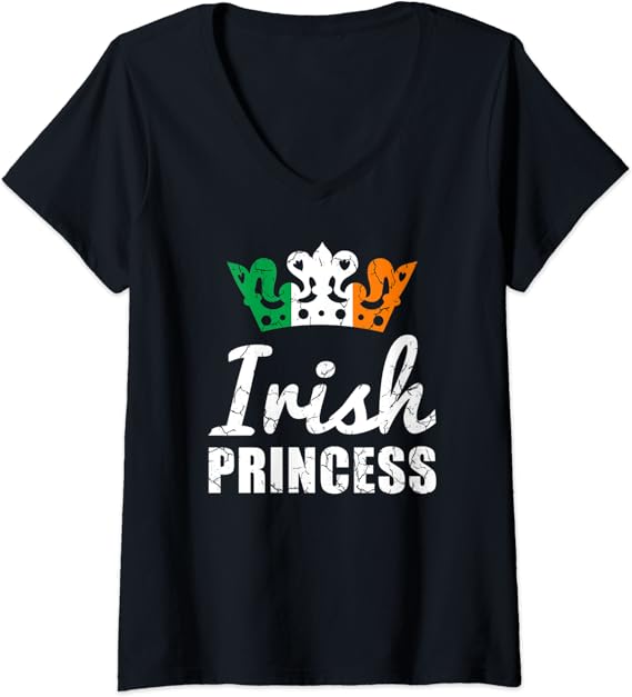Womens Irish Princess Crown Ireland Flag Proud Heritage V